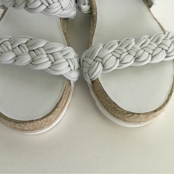 Marc Fisher LTD Jaimee Espadrille Slide Sandal In White Leather Size 7 M - Picture 9 of 11